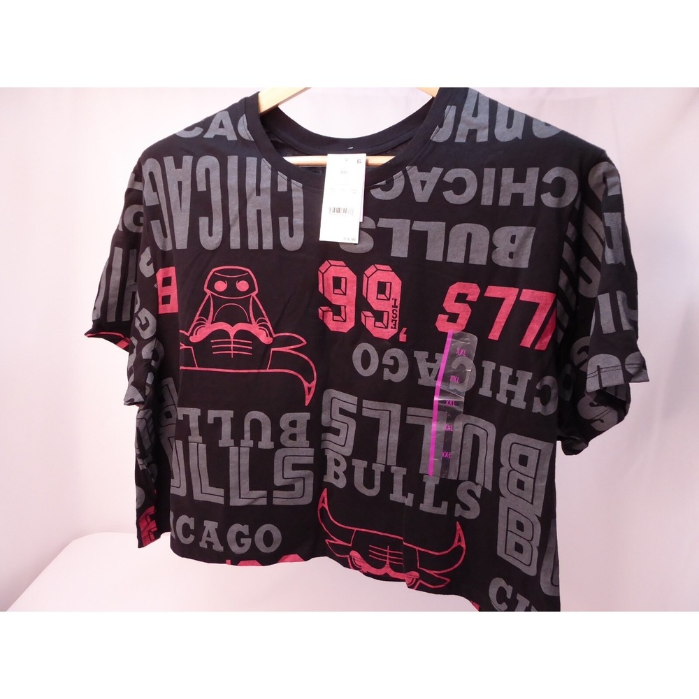 NWT Women's NBA Chicago Bulls Crop Top T Shirt‎ XXL